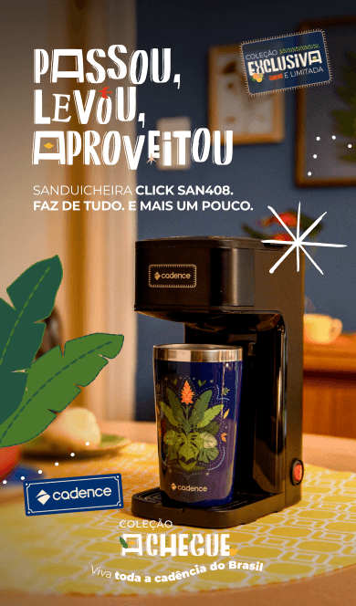 Cafeteira Vambora CAF208 Cadence, da Coleção Achegue, com copo térmico de 470ml