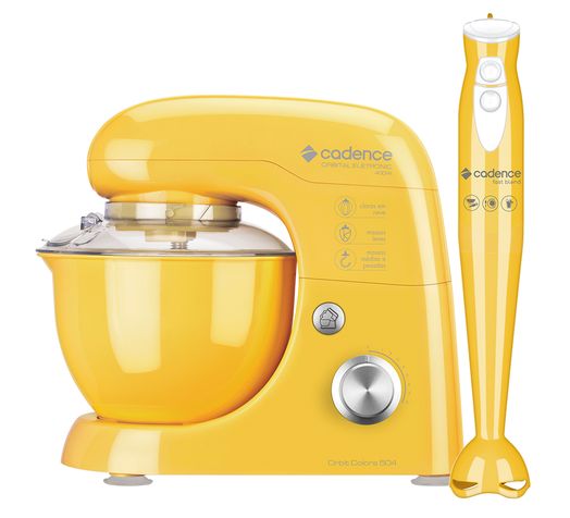 Kit Cadence Colors Amarelo - Batedeira e Mixer Menor preço em Kit Cadence Colors Amarelo - Batedeira e Mixer