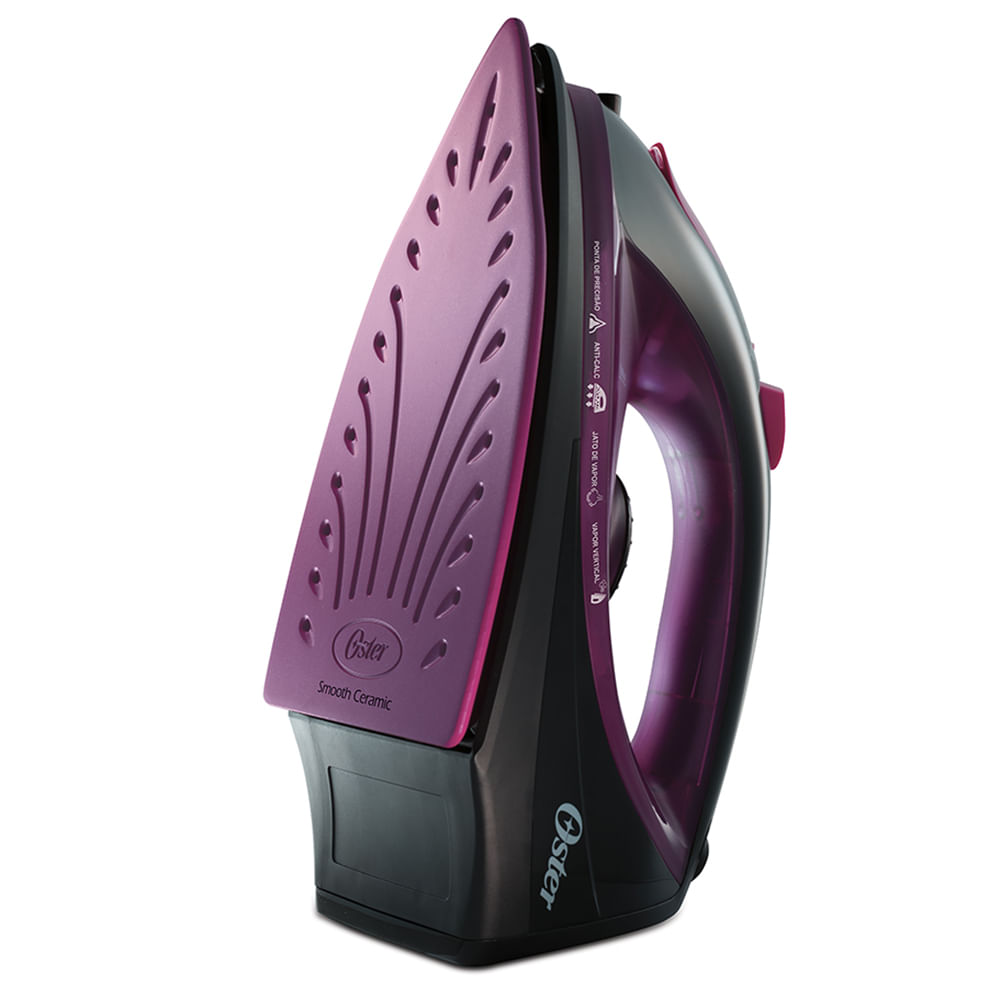 Ferro de Passar a Vapor Cerâmica Oster Preto e Roxo | Oster - Oster