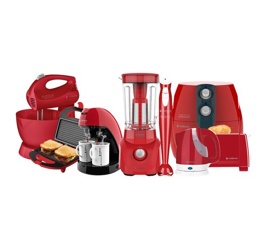 Kit Colors Vermelho Cozinha Completa Cadence Menor preço em Kit Colors Vermelho Cozinha Completa Cadence
