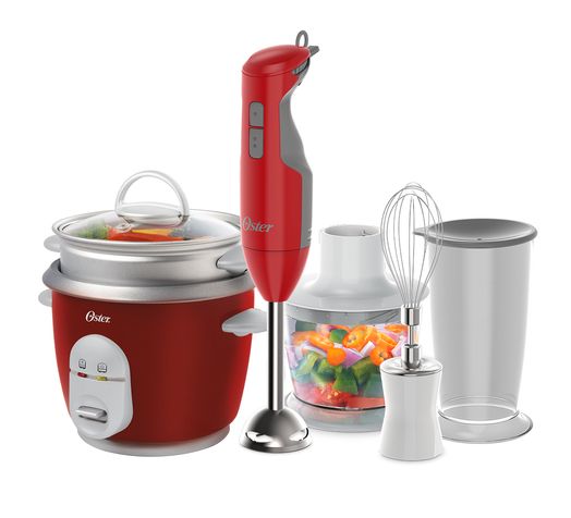 Kit Mixer Delight Vermelho e Panela Facile Oster Menor preço em Kit Mixer Delight Vermelho e Panela Facile Oster