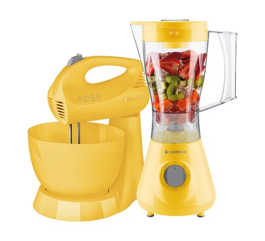 Kit Cadence Colors Amarelo - Liquidificador e Batedeira Menor preço em Kit Cadence Colors Amarelo - Liquidificador e Batedeira