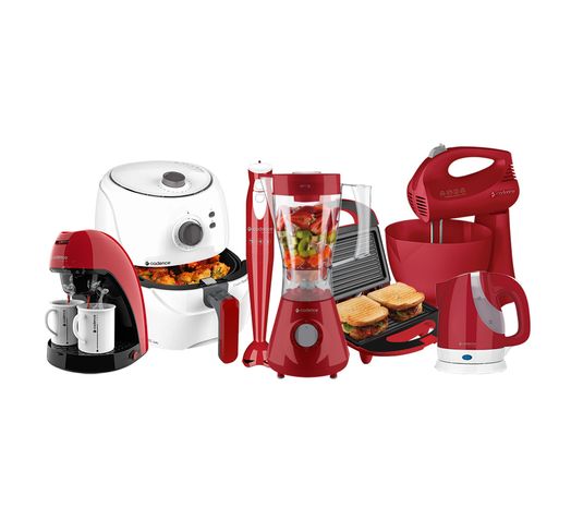 Kit Cadence Colors Cozinha Completa Vermelha e Branca Menor preço em Kit Cadence Colors Cozinha Completa Vermelha e Branca