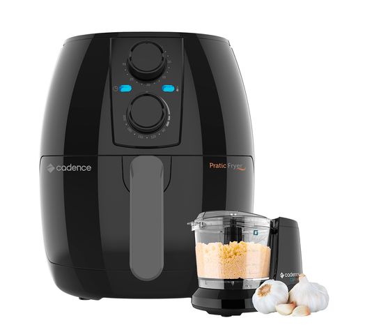 Kit Black Cadence Fritadeira Pratic Fryer 3L e Miniprocessador Menor preço em Kit Black Cadence Fritadeira Pratic Fryer 3L e Miniprocessador