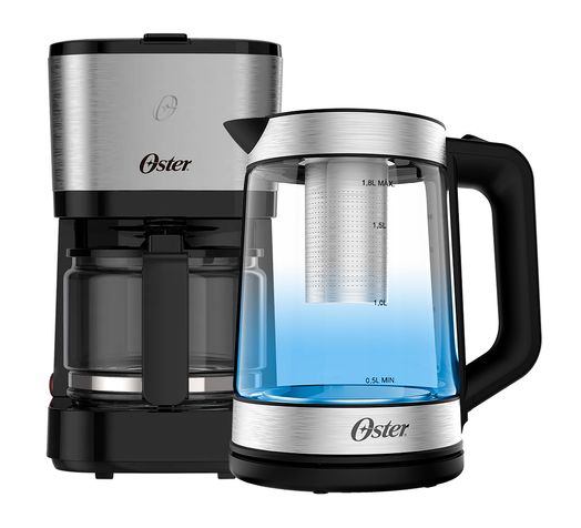 Kit Chaleira Elétrica Oster Tea e Cafeteira Inox Compacta Menor preço em Kit Chaleira Elétrica Oster Tea e Cafeteira Inox Compacta