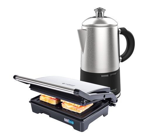 Kit Inox Cafeteira Italiana e Grill Cadence Menor preço em Kit Inox Cafeteira Italiana e Grill Cadence
