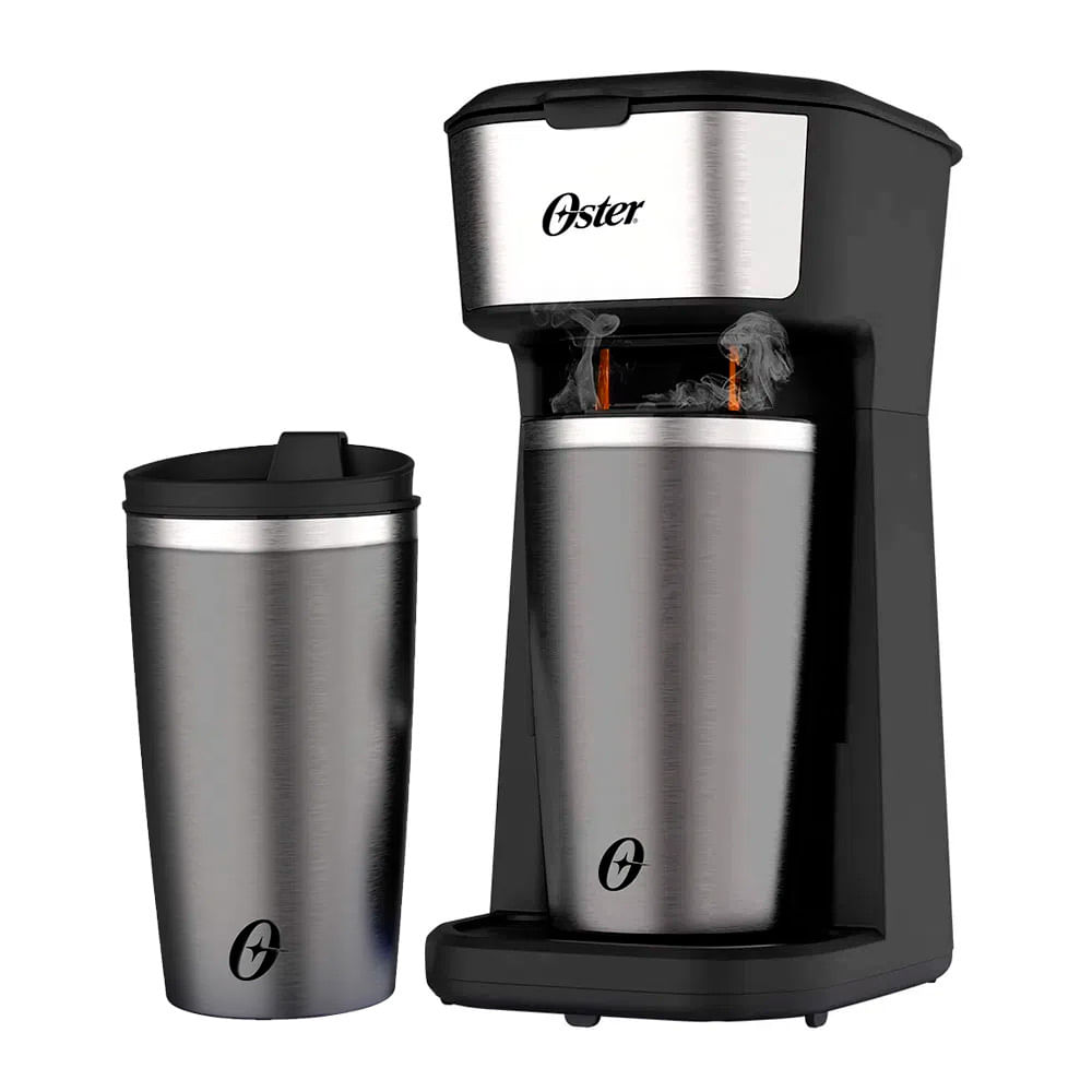 Cafeteira Oster 2Day Inox com 2 Copos Térmicos