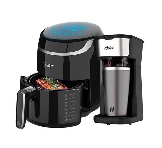 Kit Fritadeira Black Digital e Cafeteira 2Day Inox Oster Menor preço em Kit Fritadeira Black Digital e Cafeteira 2Day Inox Oster