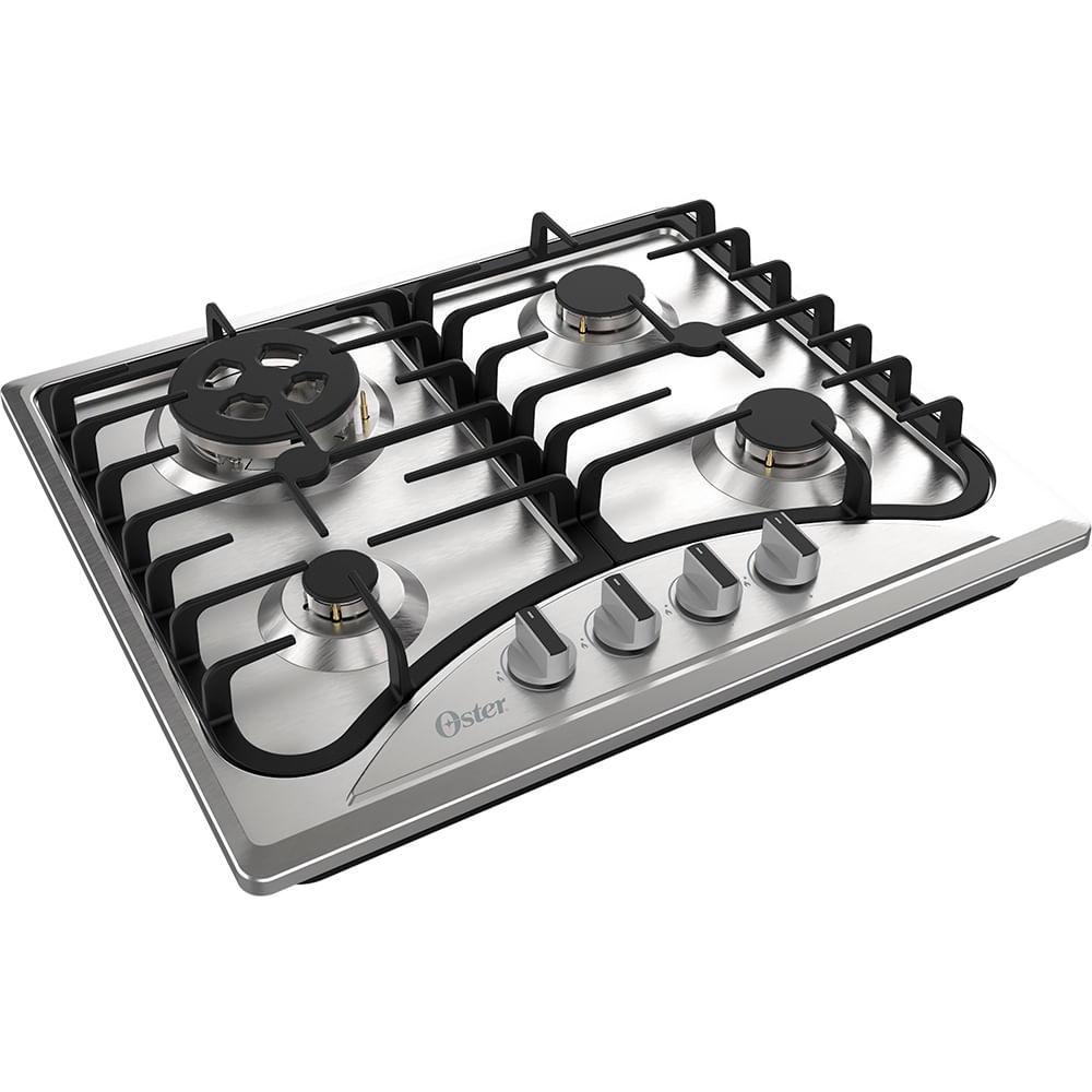 Cooktop a Gás Inox 4 Bocas Oster Semiprofissional Oster OsterBrasil
