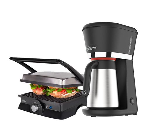 Kit Grill Inox e Cafeteira com Jarra Inox 0,7L Oster Menor preço em Kit Grill Inox e Cafeteira com Jarra Inox 0,7L Oster