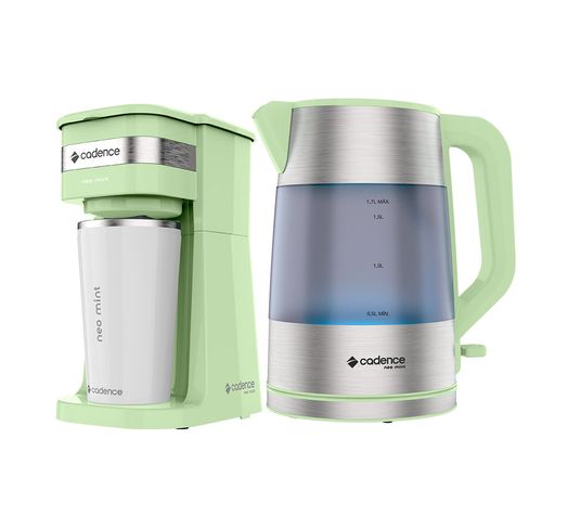 Kit Cadence Neo Mint Cafeteira e Chaleira Menor preço em Kit Cadence Neo Mint Cafeteira e Chaleira