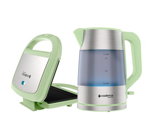 Kit Cadence Neo Mint Chaleira e Sanduicheira Menor preço em Kit Cadence Neo Mint Chaleira e Sanduicheira