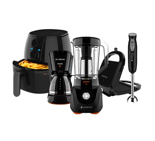 Kit Completo Cadence Cozinha Black Contrast Menor preço em Kit Completo Cadence Cozinha Black Contrast