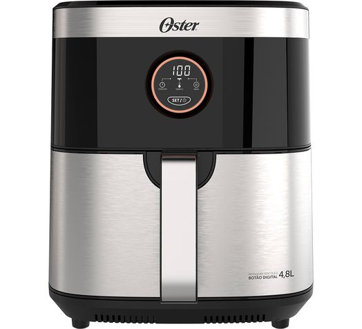 Fritadeira Sem Óleo 2 em 1 Black Inox 4,8L Oster Menor preço em Fritadeira Sem Óleo 2 em 1 Black Inox 4,8L Oster