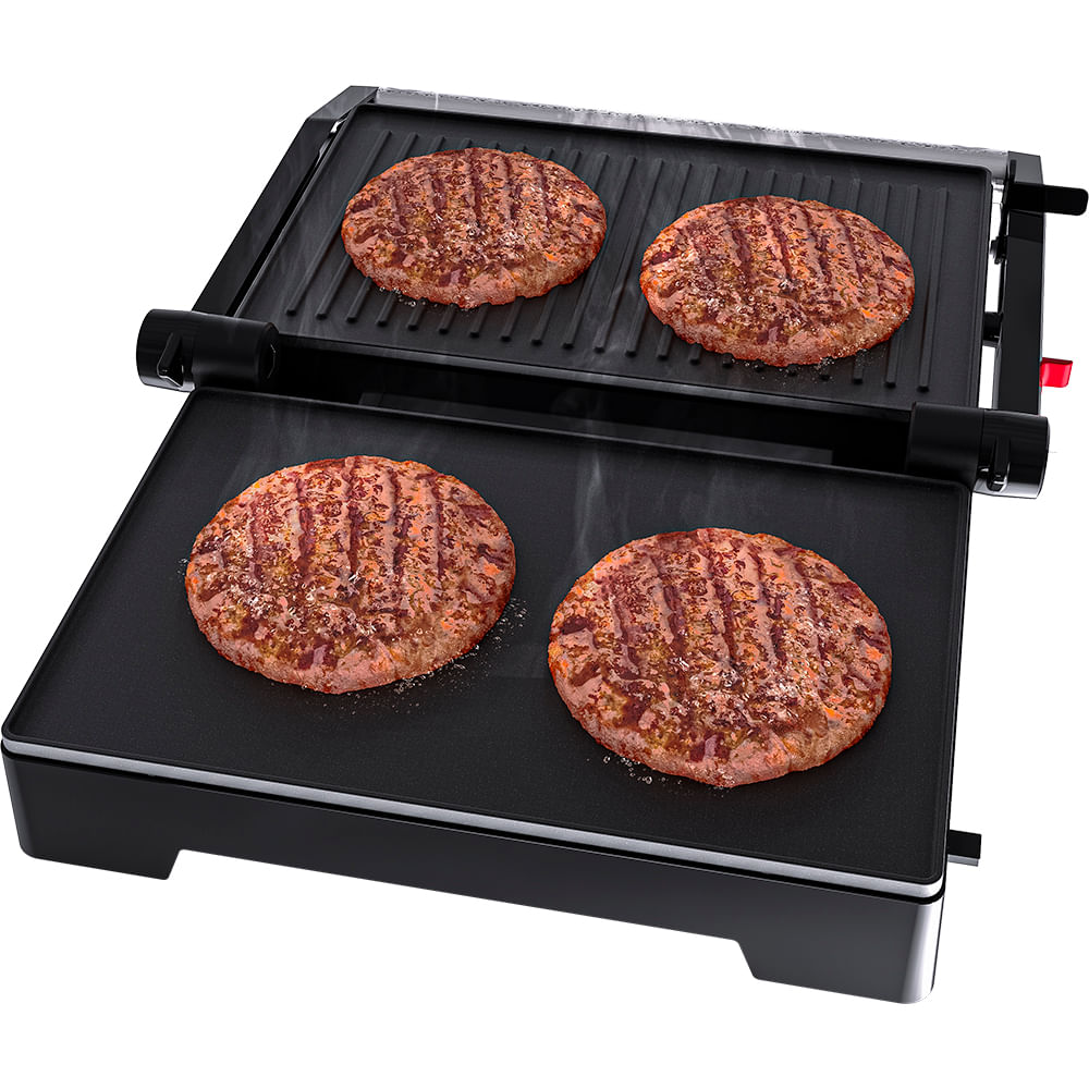 Mini Grill Elétrico Inox 2 em 1 - Chapa antiaderente | Oster - Oster