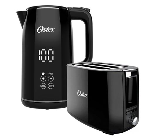 Kit Chaleira Digital 1,7L e Torradeira Black Oster Menor preço em Kit Chaleira Digital 1,7L e Torradeira Black Oster