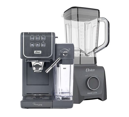 Kit Cafeteira PrimaLatte Touch e Liquidificador 1100 Oster Menor preço em Kit Cafeteira PrimaLatte Touch e Liquidificador 1100 Oster