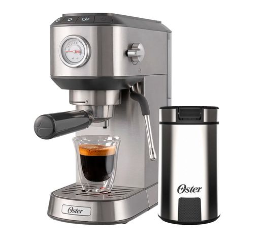 Kit Cafeteira Espresso Compacta e Moedor de Café Oster Menor preço em Kit Cafeteira Espresso Compacta e Moedor de Café Oster