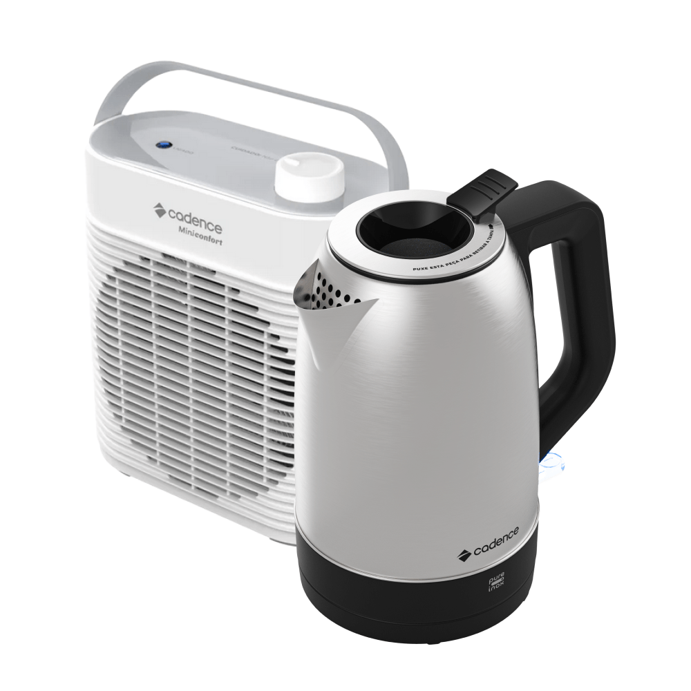 Kit Cadence Aquecedor MiniConfort e Chaleira Pure Inox