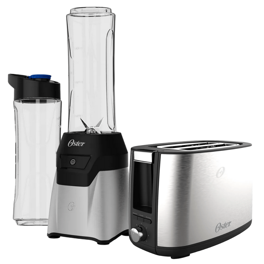 Kit Blender Power 2 Jarras e Torradeira Inox Oster
