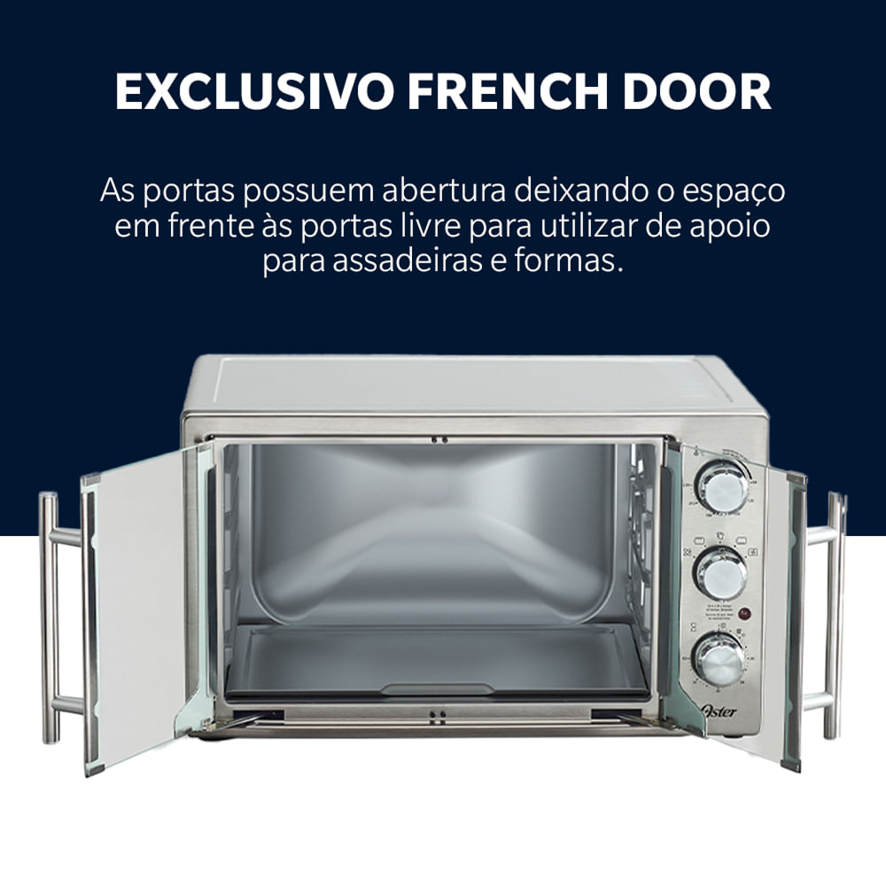 Forno e Fritadeira Sem Óleo 42L French Door 2 em 1 | Oster - Oster