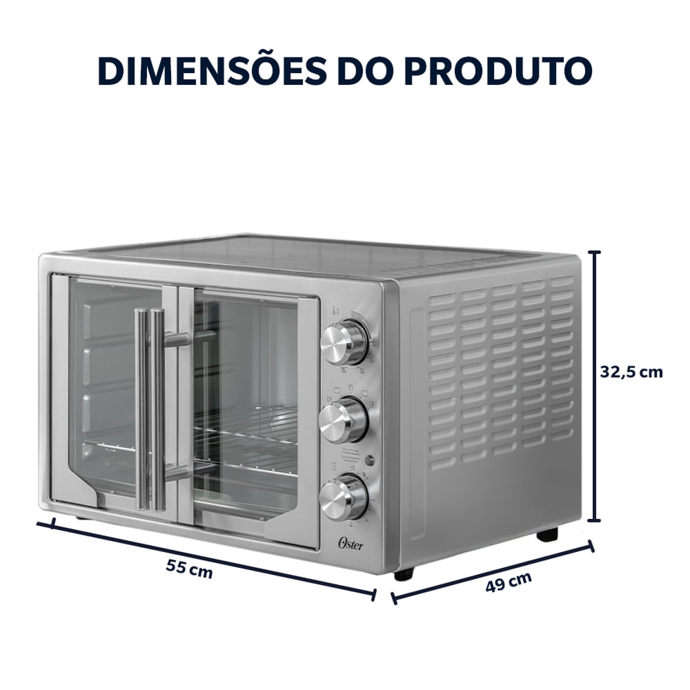 Forno e Fritadeira Sem Óleo 42L French Door 2 em 1 | Oster - Oster