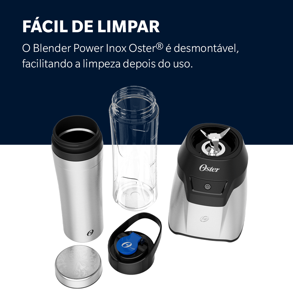 Blender Power Inox Oster com 2 Jarras To Go - Oster