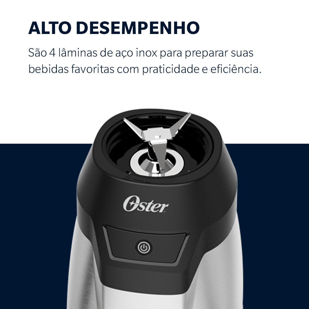 Blender Power Inox Oster com 2 Jarras To Go - Oster