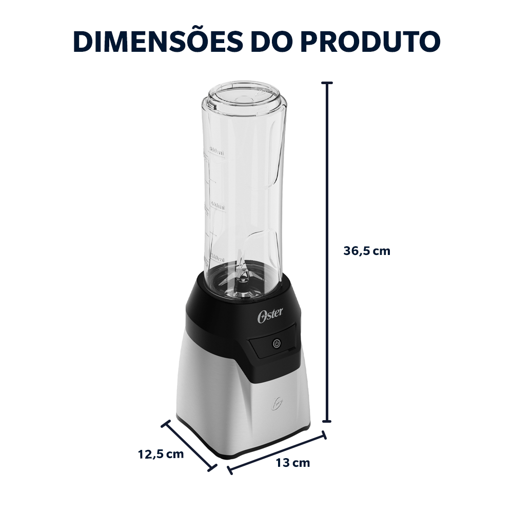 Blender Power Inox Oster com 2 Jarras To Go - Oster