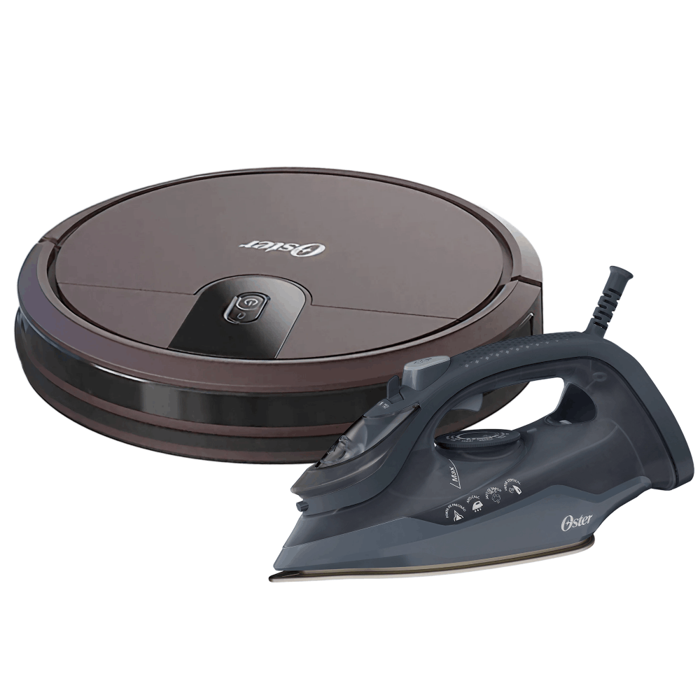 Kit Ferro de Passar Aeroceramic 250ml e Aspirador Robô Ultra Slim