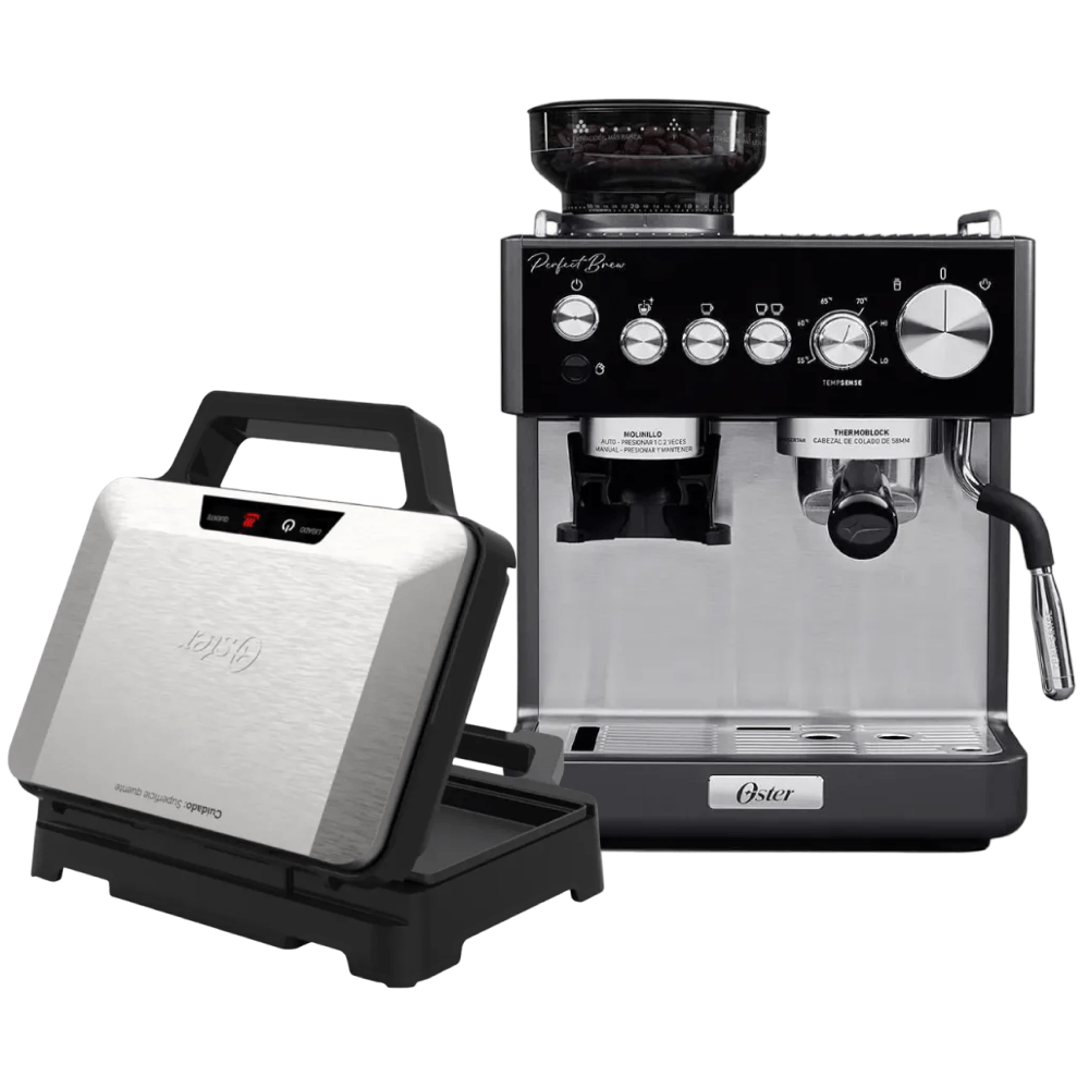 Kit Cafeteira Espresso Nova Perfect Brew e Sanduicheira Inox Oster