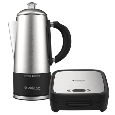 Kit Click Inox Cadence - Sanduicheira e Cafeteira Italiana