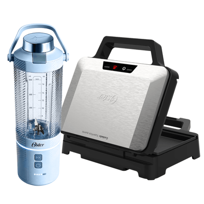 Kit Liquidificador Portátil Go Max e Sanduicheira Inox Multiuso Oster
