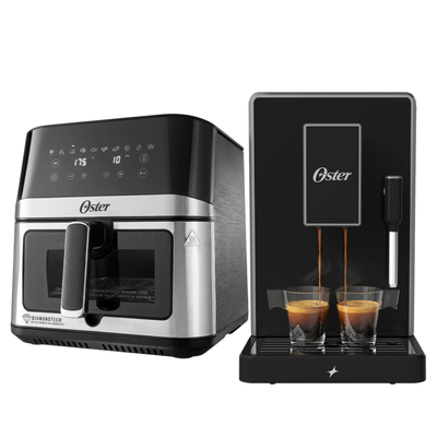 Kit Cafeteira Espresso Superautomática com Moedor Cônico e Fritadeira DiamondTech Oster