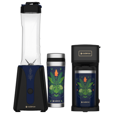 Kit Achegue Azul Cadence - Blender com 2 Jarras e Cafeteira Elétrica