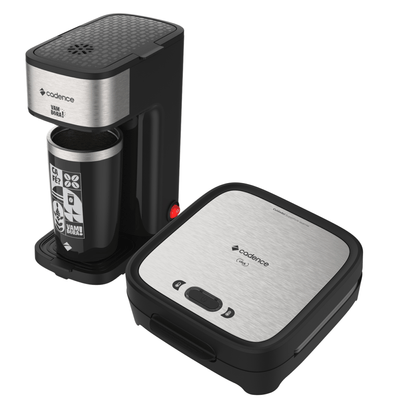 Kit Cafeteira Vambora e Sanduicheira Click Inox Cadence