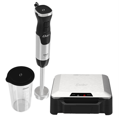 Kit Mixer Power Black Inox e Sanduicheira Multiuso Inox Oster