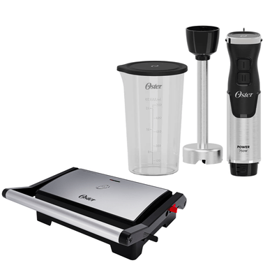 Kit Mixer Power Black Inox e Mini Grill Inox 2 em 1 Oster