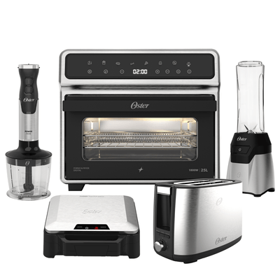 Kit Cozinha Inox Oster - Forno e Fryer - Mixer - Sanduicheira - Blender - Torradeira